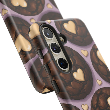 Double Chocolate & White hearts Phone Case – Dessert-Inspired Protective Case