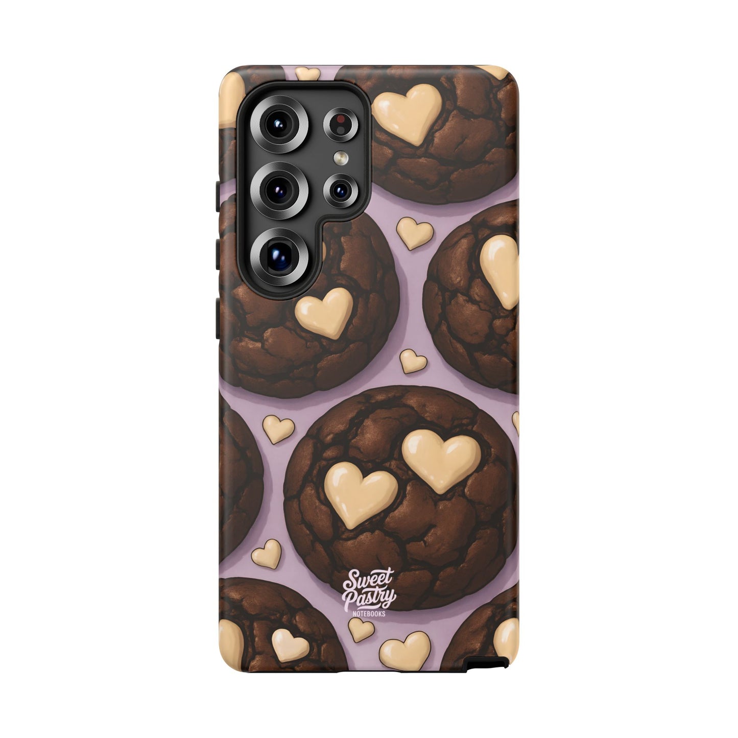 Double Chocolate & White hearts Phone Case – Dessert-Inspired Protective Case
