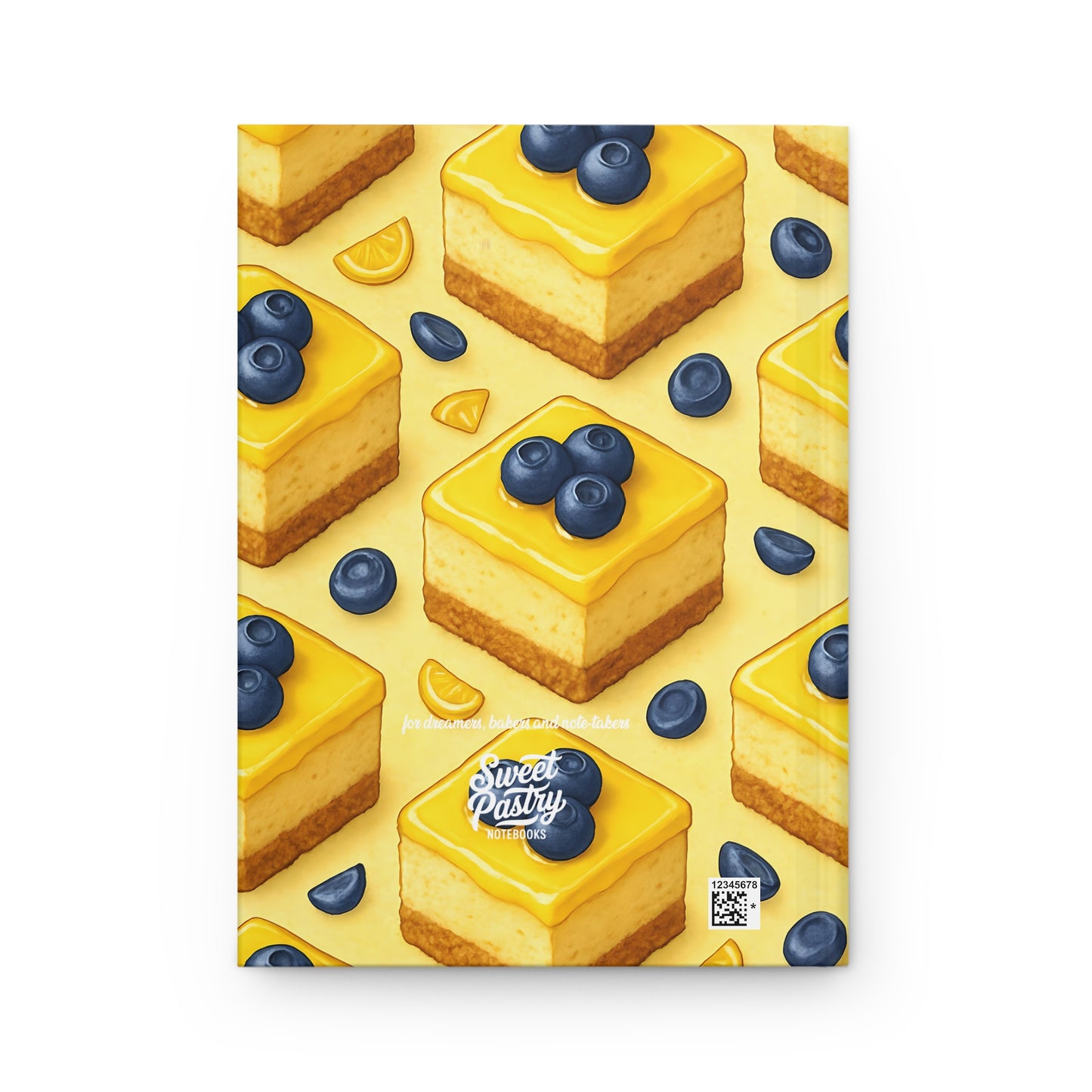 Lemon Blueberry Cheesecake Bites Notebook — Dessert-Inspired Hardcover Journal for Bakers | Sweet Pastry Notebooks