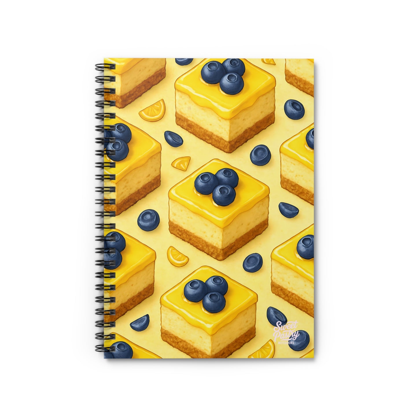 Lemon Blueberry Cheesecake Bites Spiral Notebook — Dessert-Inspired Spiral Notebook for Bakers | Sweet Pastry Notebooks