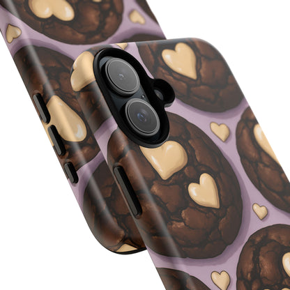 Double Chocolate & White hearts Phone Case – Dessert-Inspired Protective Case