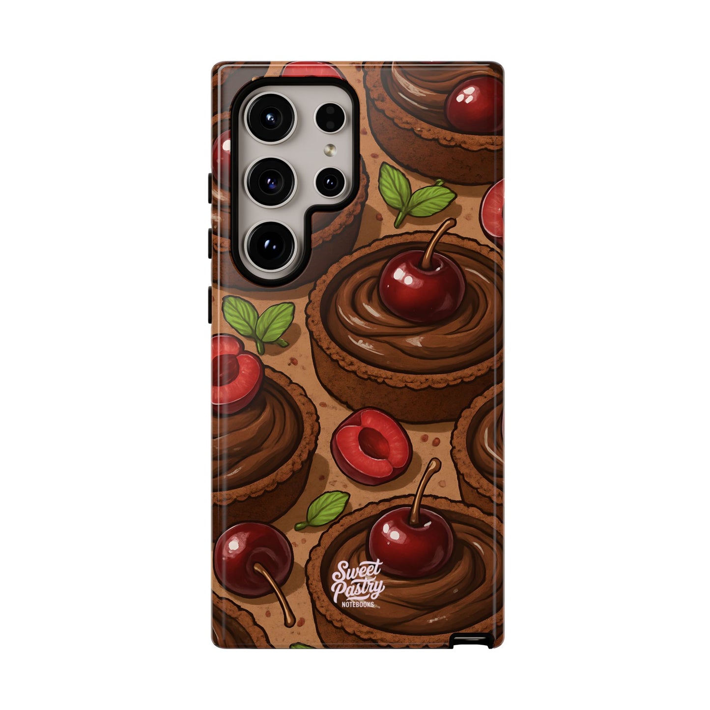 Cherry Chocolate Tart Phone Case – Dessert-Inspired Protective Case