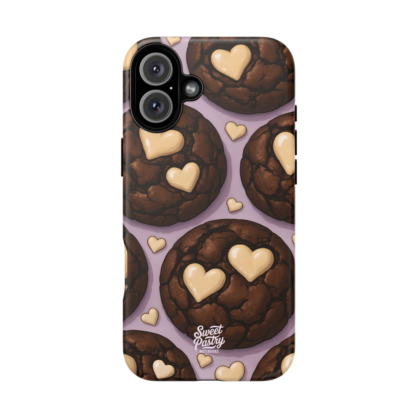 Double Chocolate & White hearts Phone Case – Dessert-Inspired Protective Case
