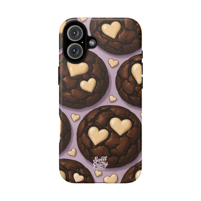 Double Chocolate & White hearts Phone Case – Dessert-Inspired Protective Case