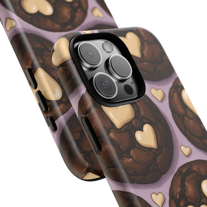 Double Chocolate & White hearts Phone Case – Dessert-Inspired Protective Case