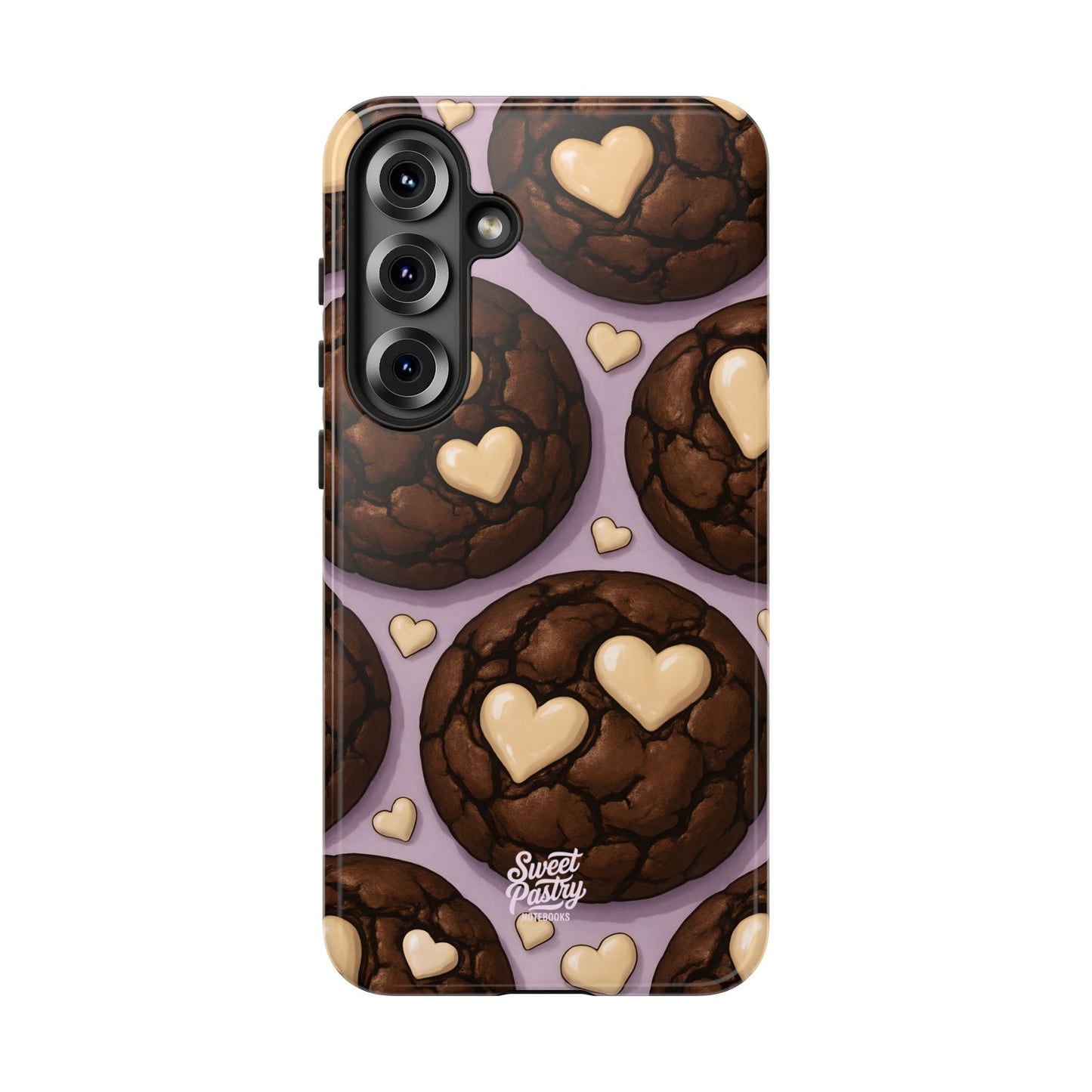 Double Chocolate & White hearts Phone Case – Dessert-Inspired Protective Case