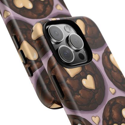 Double Chocolate & White hearts Phone Case – Dessert-Inspired Protective Case