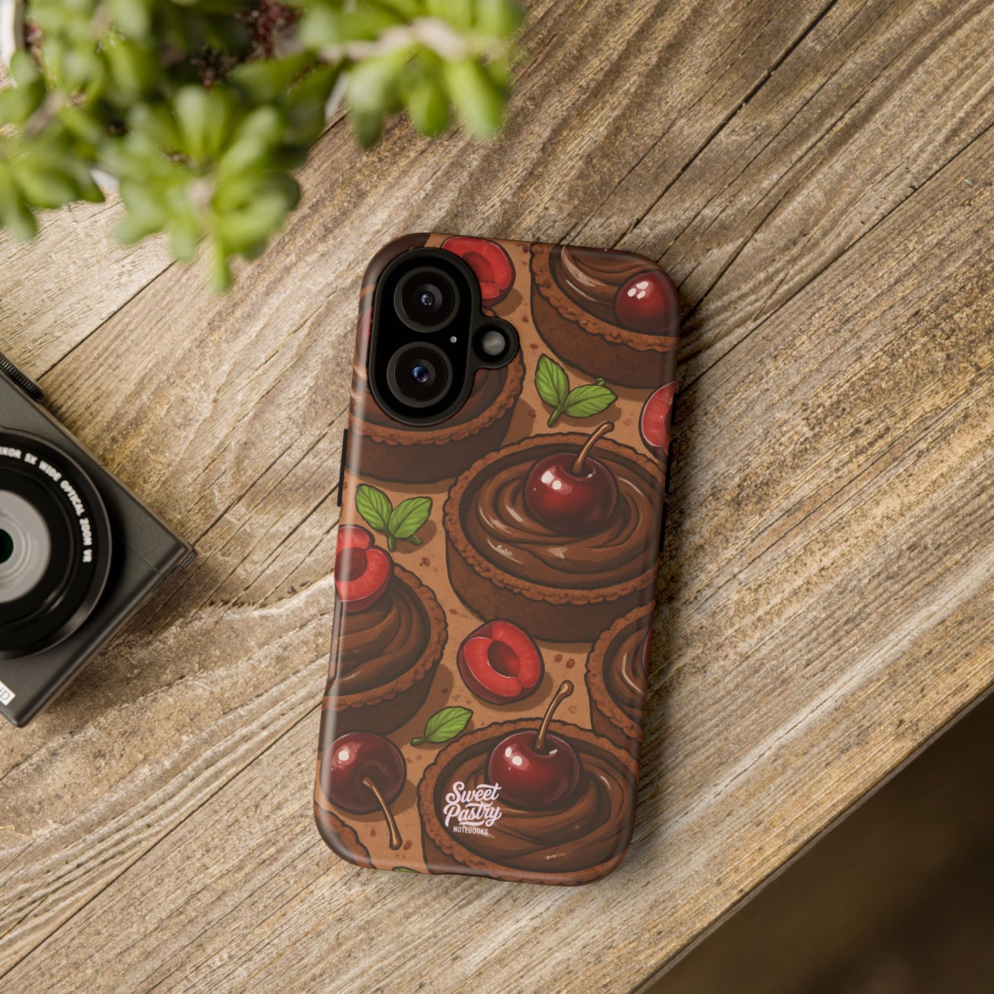 Cherry Chocolate Tart Phone Case – Dessert-Inspired Protective Case