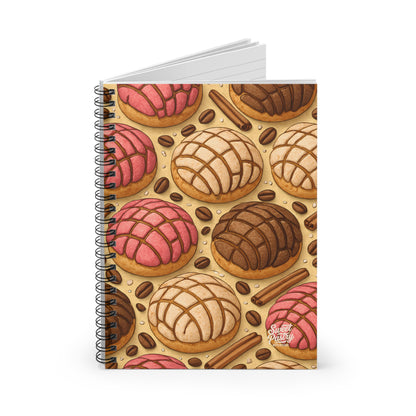 Mexican Conchas Spiral Notebook — Dessert-Inspired Spiral Notebook for Bakers | Sweet Pastry Notebooks