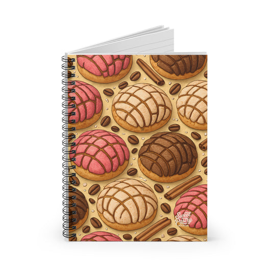 Mexican Conchas Spiral Notebook — Dessert-Inspired Spiral Notebook for Bakers | Sweet Pastry Notebooks