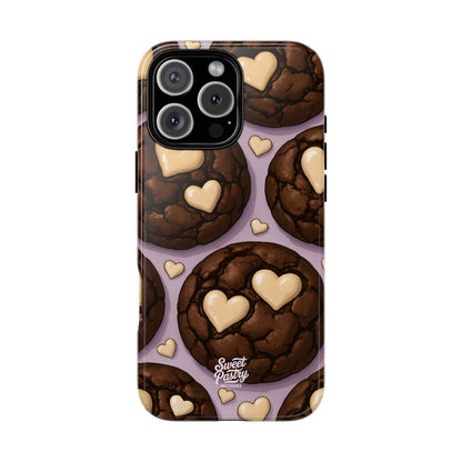 Double Chocolate & White hearts Phone Case – Dessert-Inspired Protective Case