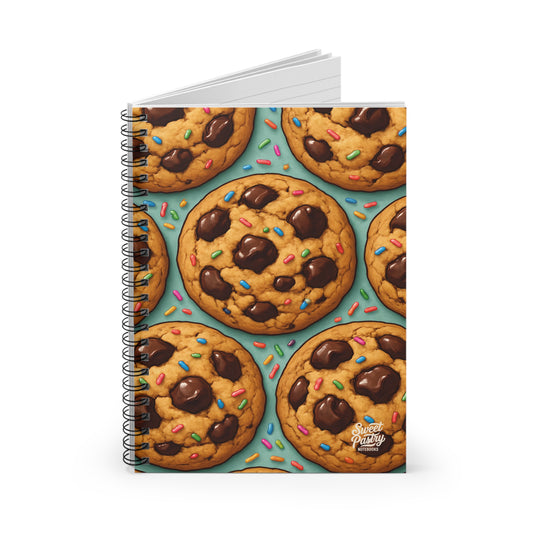 Chocolate Chip Cookies with Sprinkles Spiral Notebook — Dessert-Inspired Spiral Notebook for Bakers | Sweet Pastry Notebooks