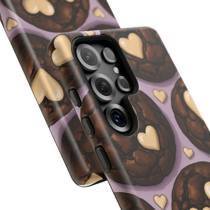 Double Chocolate & White hearts Phone Case – Dessert-Inspired Protective Case