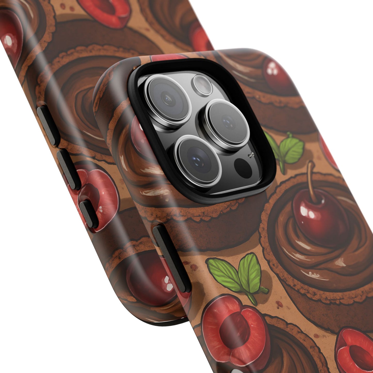 Cherry Chocolate Tart Phone Case – Dessert-Inspired Protective Case