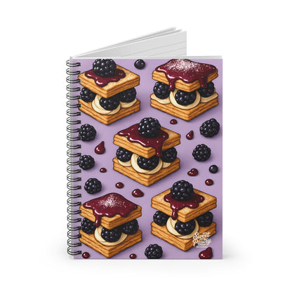 Blackberry Tart Delight Spiral Notebook — Dessert-Inspired Spiral Notebook for Bakers | Sweet Pastry Notebooks