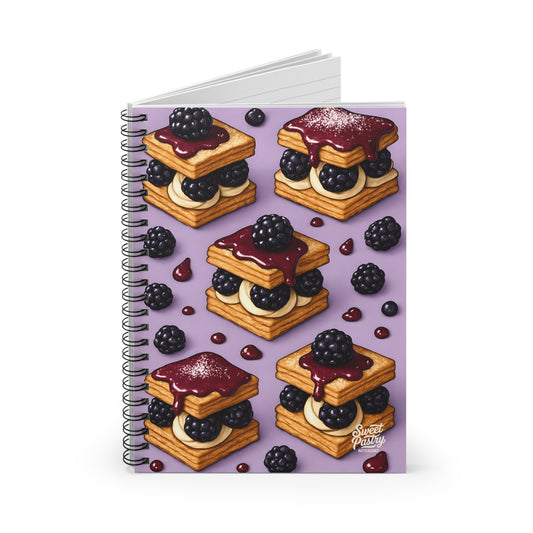 Blackberry Tart Delight Spiral Notebook — Dessert-Inspired Spiral Notebook for Bakers | Sweet Pastry Notebooks