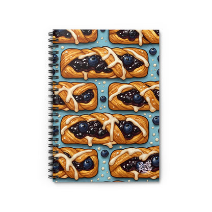 Blueberry Twist Pastry Spiral Notebook — Dessert-Inspired Spiral Notebook for Bakers | Sweet Pastry Notebooks