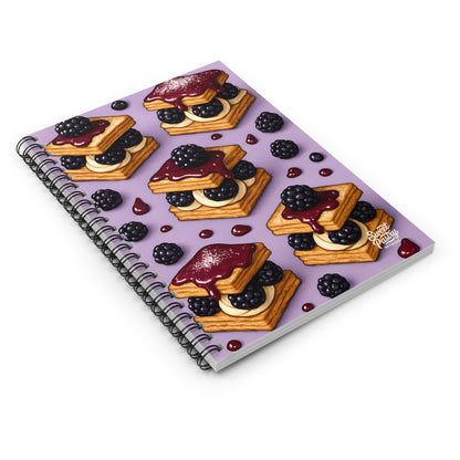 Blackberry Tart Delight Spiral Notebook — Dessert-Inspired Spiral Notebook for Bakers | Sweet Pastry Notebooks