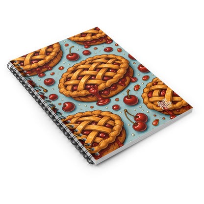 Cherry Pie Spiral Notebook — Dessert-Inspired Spiral Notebook for Bakers | Sweet Pastry Notebooks