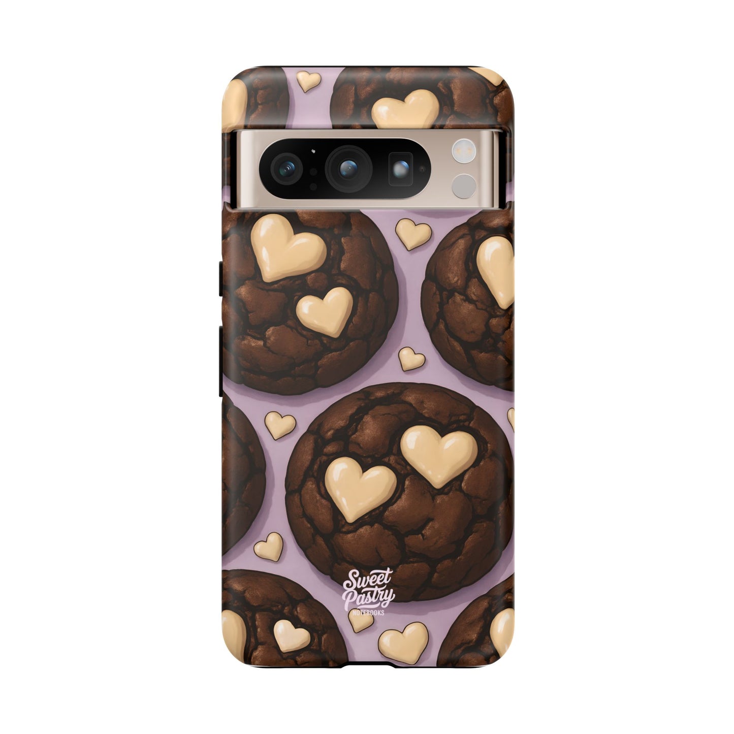 Double Chocolate & White hearts Phone Case – Dessert-Inspired Protective Case