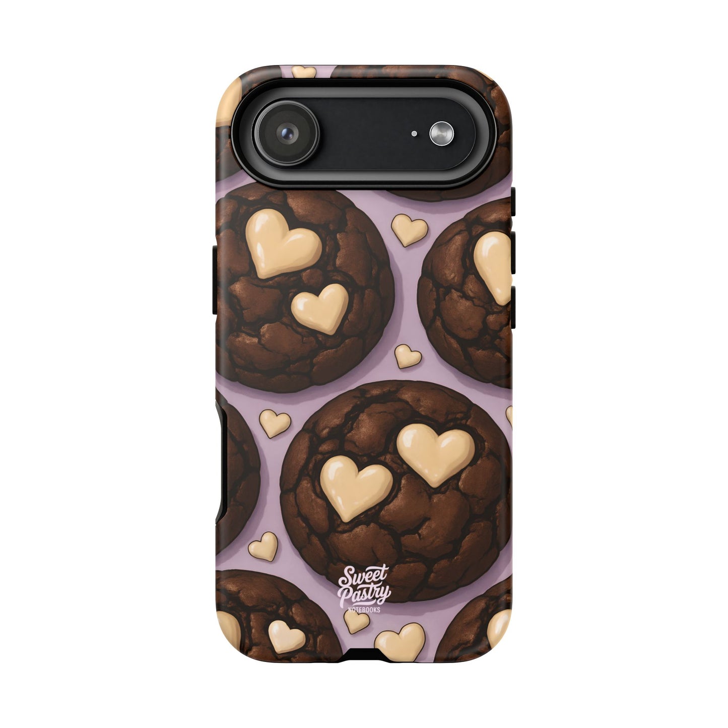 Double Chocolate & White hearts Phone Case – Dessert-Inspired Protective Case