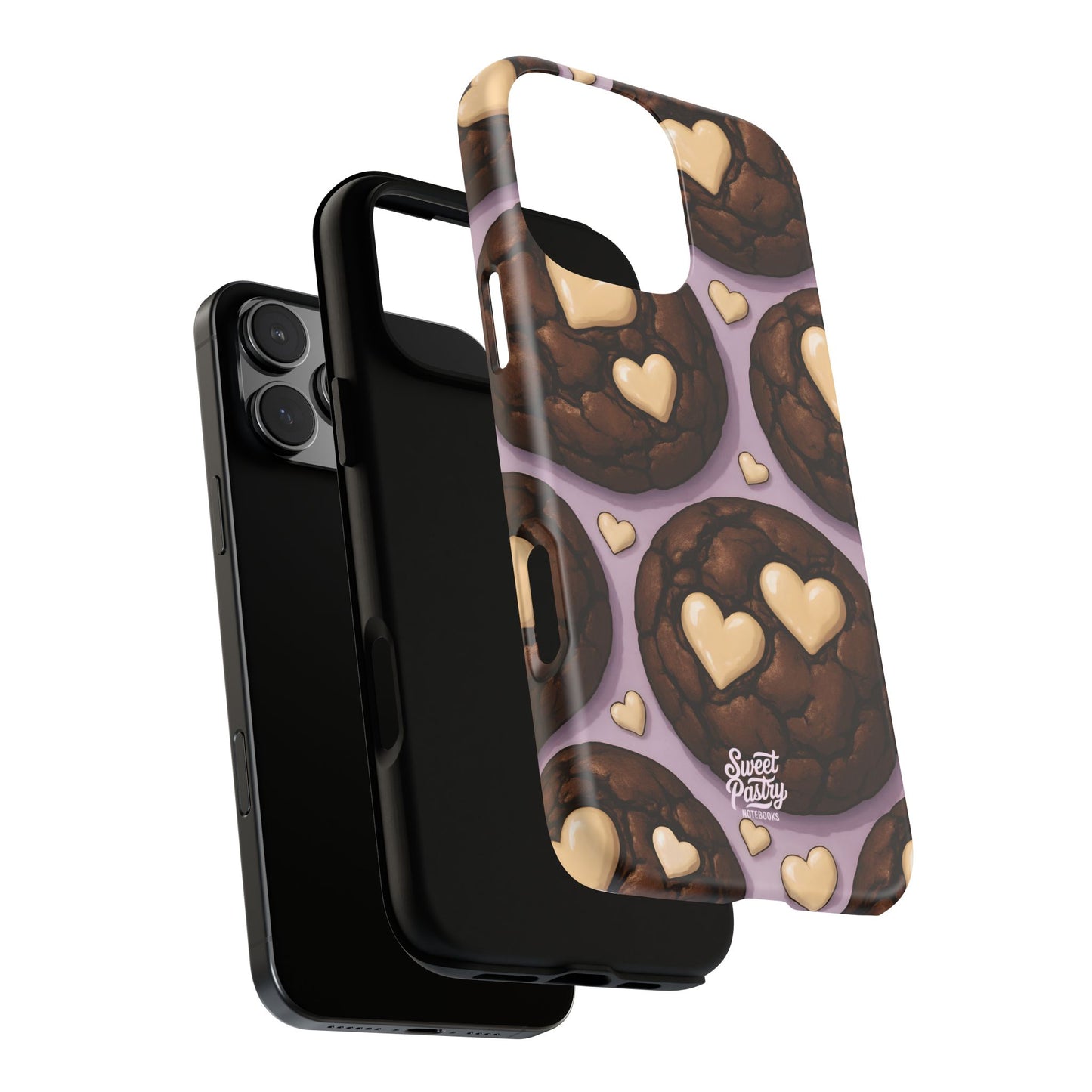 Double Chocolate & White hearts Phone Case – Dessert-Inspired Protective Case