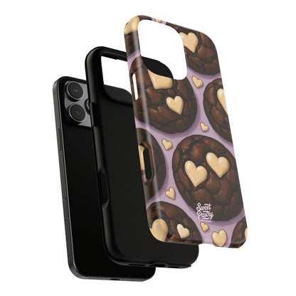 Double Chocolate & White hearts Phone Case – Dessert-Inspired Protective Case
