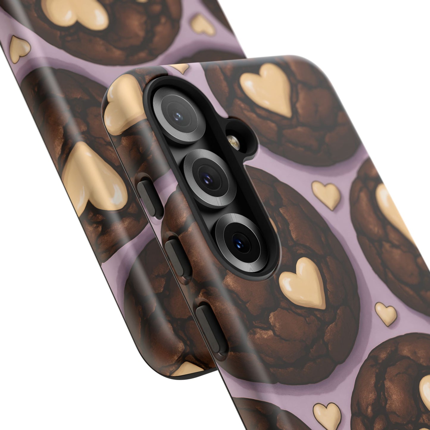 Double Chocolate & White hearts Phone Case – Dessert-Inspired Protective Case