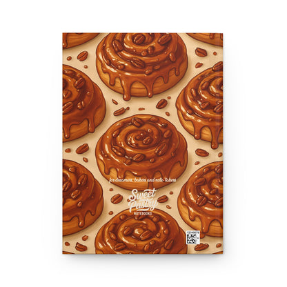 Maple Pecan Cinnamon Roll Notebook — Dessert-Inspired Hardcover Journal for Bakers | Sweet Pastry Notebooks