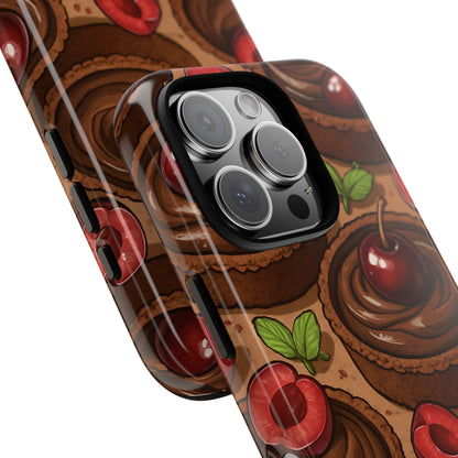 Cherry Chocolate Tart Phone Case – Dessert-Inspired Protective Case
