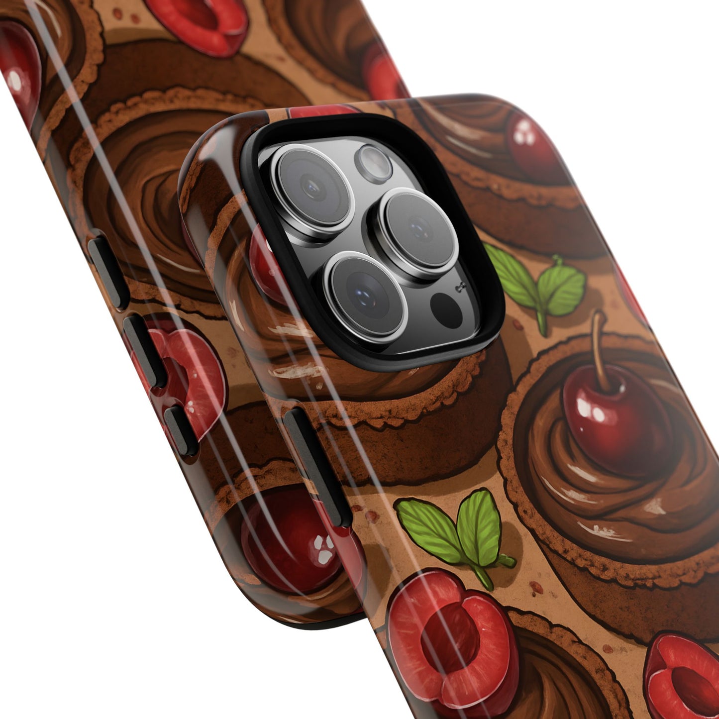 Cherry Chocolate Tart Phone Case – Dessert-Inspired Protective Case