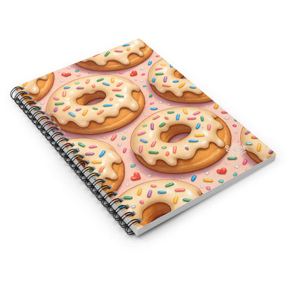Icing and Sprinkles Donuts Spiral Notebook — Dessert-Inspired Spiral Notebook for Bakers | Sweet Pastry Notebooks