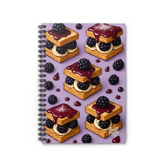 Blackberry Tart Delight Spiral Notebook — Dessert-Inspired Spiral Notebook for Bakers | Sweet Pastry Notebooks