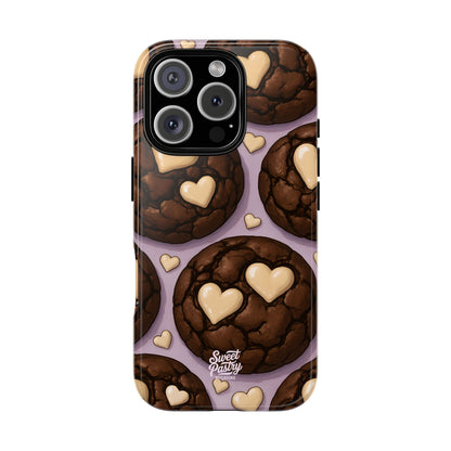 Double Chocolate & White hearts Phone Case – Dessert-Inspired Protective Case