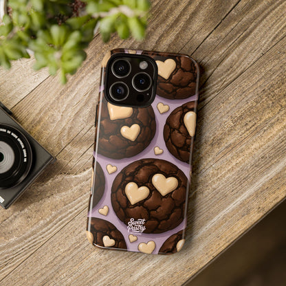 Double Chocolate & White hearts Phone Case – Dessert-Inspired Protective Case