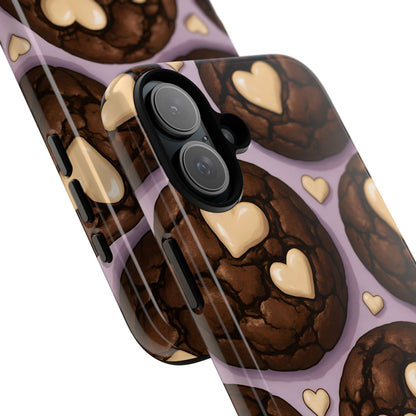 Double Chocolate & White hearts Phone Case – Dessert-Inspired Protective Case