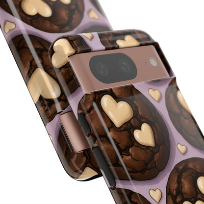 Double Chocolate & White hearts Phone Case – Dessert-Inspired Protective Case