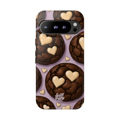 Double Chocolate & White hearts Phone Case – Dessert-Inspired Protective Case