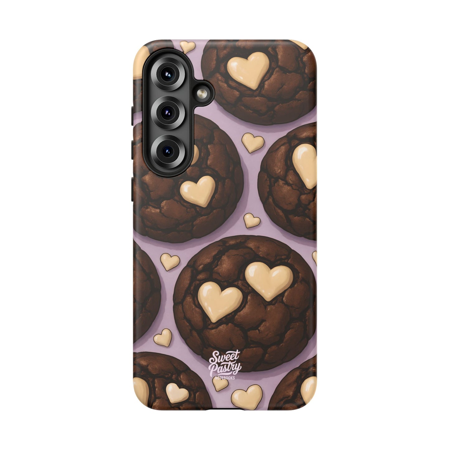 Double Chocolate & White hearts Phone Case – Dessert-Inspired Protective Case