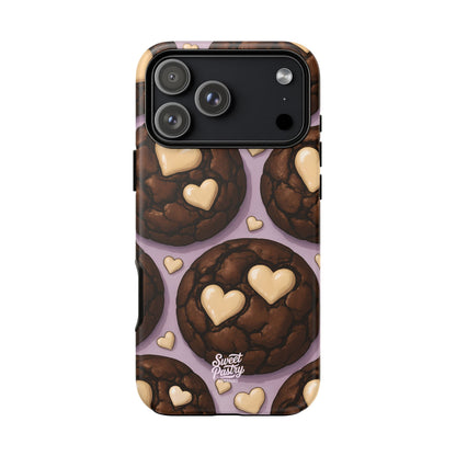 Double Chocolate & White hearts Phone Case – Dessert-Inspired Protective Case