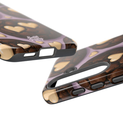 Double Chocolate & White hearts Phone Case – Dessert-Inspired Protective Case