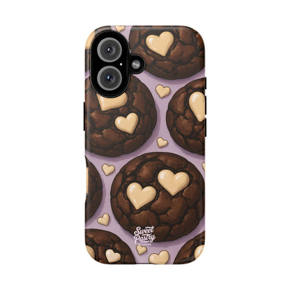 Double Chocolate & White hearts Phone Case – Dessert-Inspired Protective Case