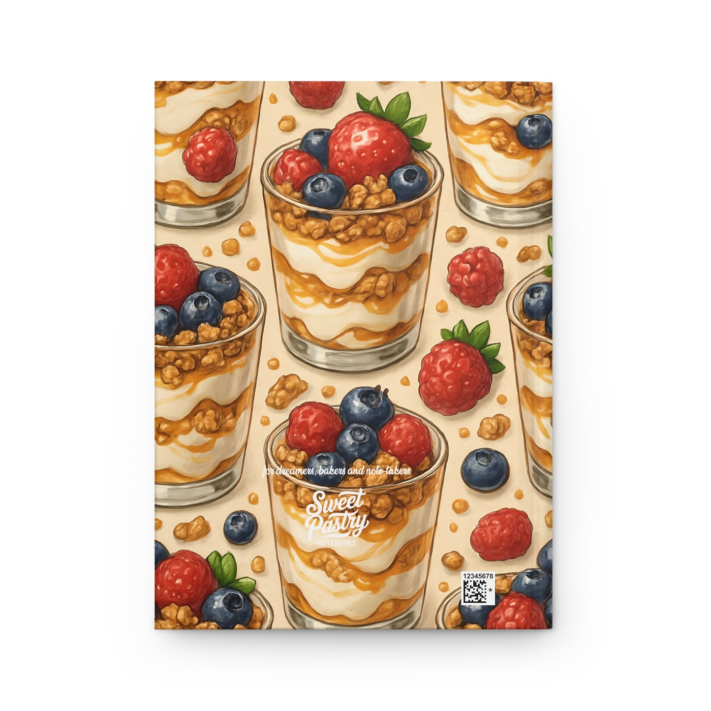 Fruit Parfait & Granola Notebook — Dessert-Inspired Hardcover Journal for Bakers | Sweet Pastry Notebooks
