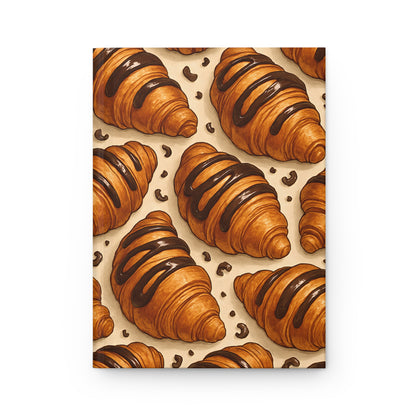 Chocolate Croissant Notebook — Dessert-Inspired Hardcover Journal for Bakers | Sweet Pastry Notebooks