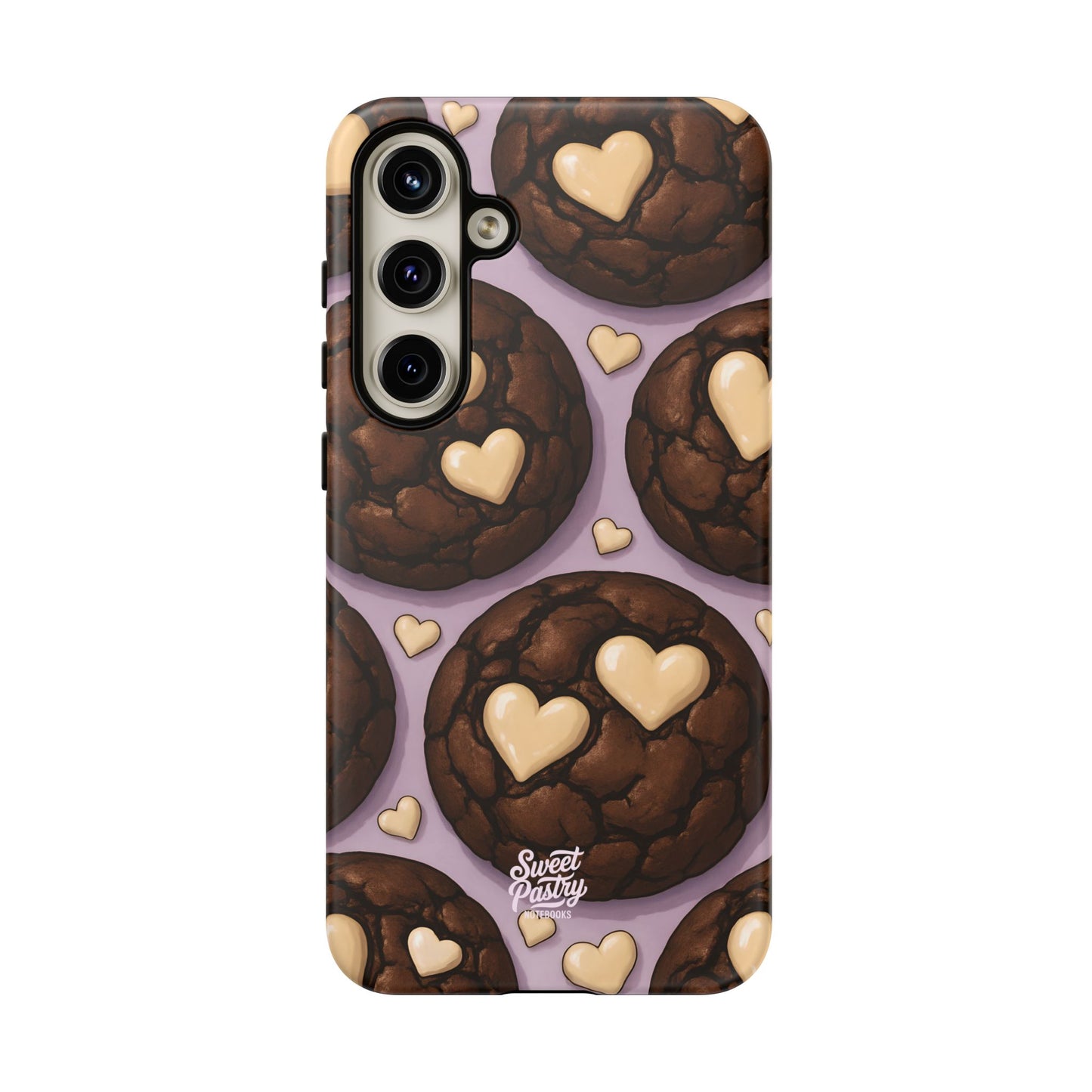 Double Chocolate & White hearts Phone Case – Dessert-Inspired Protective Case