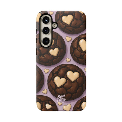 Double Chocolate & White hearts Phone Case – Dessert-Inspired Protective Case
