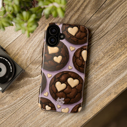 Double Chocolate & White hearts Phone Case – Dessert-Inspired Protective Case