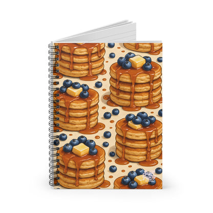 Blueberry Pancake Spiral Notebook — Dessert-Inspired Spiral Notebook for Bakers | Sweet Pastry Notebooks
