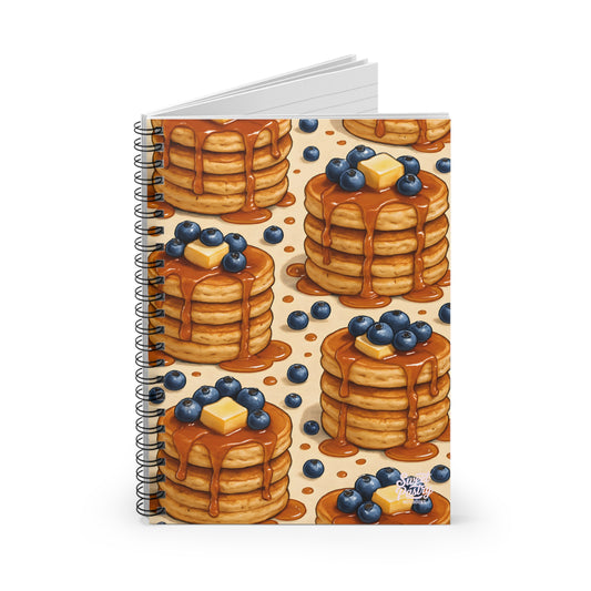 Blueberry Pancake Spiral Notebook — Dessert-Inspired Spiral Notebook for Bakers | Sweet Pastry Notebooks