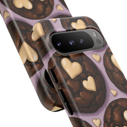 Double Chocolate & White hearts Phone Case – Dessert-Inspired Protective Case